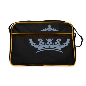 Krone Crown - Retro Tasche - Schwarz/Gold - Vorne