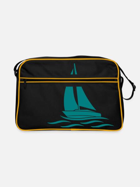 Sail away - Retro Tasche - Schwarz/Gold - Vorne