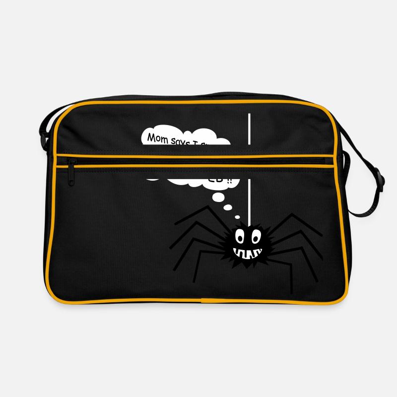 Spinne Spider Comic lustig - Retro Tasche - Schwarz/Gold