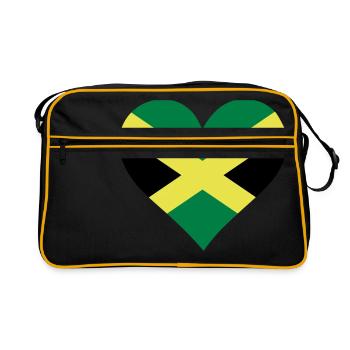 A heart for Jamaica - Retro Bag - black/gold - Front