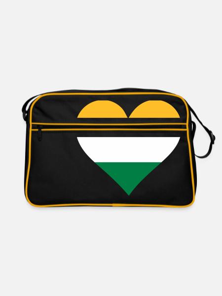 A heart for India - Retro Bag - black/gold - Front