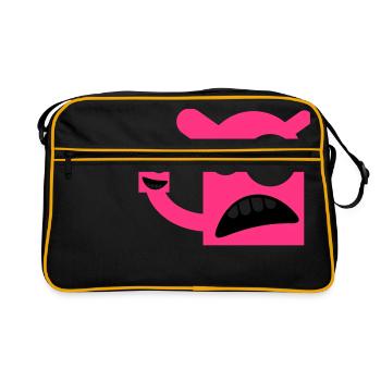 Ein Monster mit einer Monster-Puppe - Retro Tasche - Schwarz/Gold - Vorne