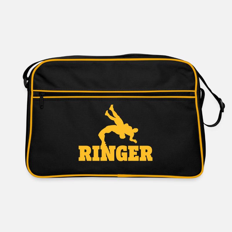 Ringen - Retro Tasche - Schwarz/Gold
