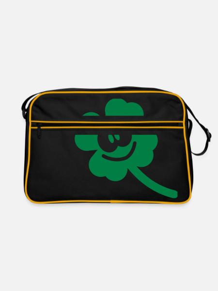 trèfle heureux - Sac Retro - noir/or - Devant