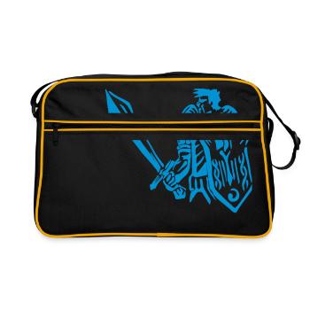Man Warrior Paladin RPG Tank Fantasy Gift - Retro Bag - black/gold - Front