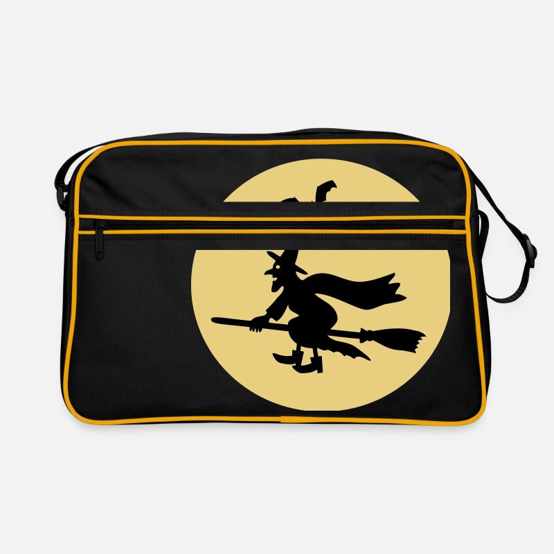 Hexe auf Besen Retro Tasche