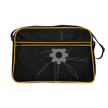 microchip circuit data electric digital arb - Retro Bag - black/gold - Front