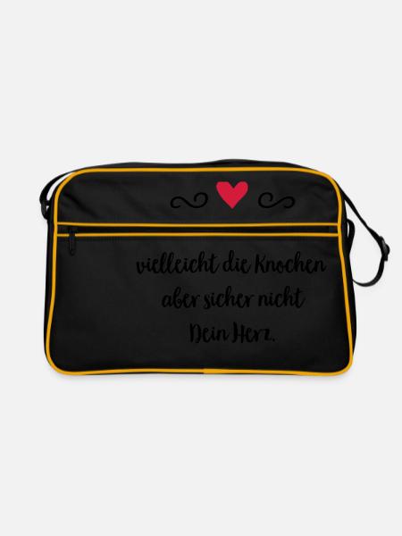 Pferd - Retro Tasche - Schwarz/Gold - Vorne