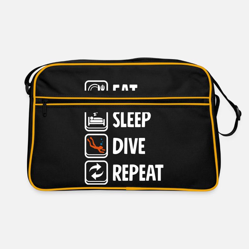 Eat Sleep Diving Repeat - Lustiges Tauchen Retro Tasche