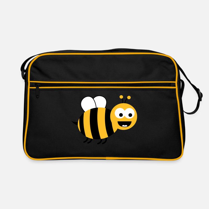 Funny Sweet Bee - Retro Tasche - Schwarz/Gold