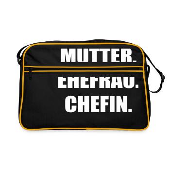 Mutter - Retro Tasche - Schwarz/Gold - Vorne