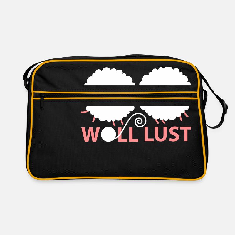 Woll Lust - Retro Tasche - Schwarz/Gold