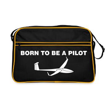 Pilot glider pilot giving birth gift idea - Retro Bag - black/gold - Front