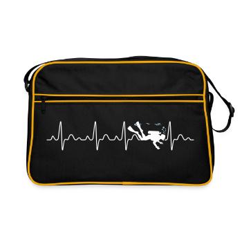 Scuba is my Hearbeat - Diving is my passion - Retro Bag - black/gold - Front