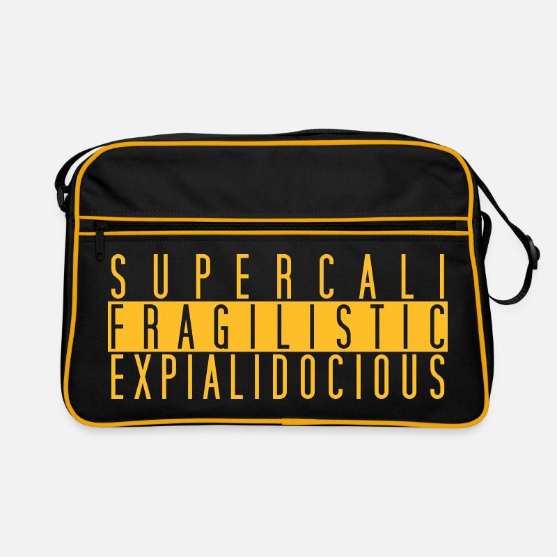 Supercalifragilisticexpialidocious - Retro Tasche - Schwarz/Gold