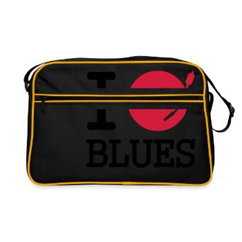 i dj / play / listen to blues - Sac Retro - noir/or - Devant