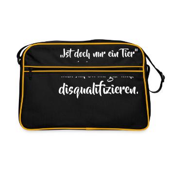 Ist doch nur ein Tier... - Retro Tasche - Schwarz/Gold - Vorne