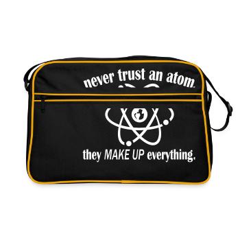 Never Trust An Atom - Retro Tasche - Schwarz/Gold - Vorne
