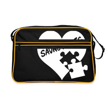 miss you / savner deg - Retro Tasche - Schwarz/Gold - Vorne