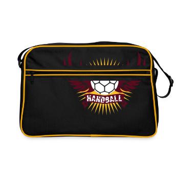 Handball Banner - Retro Tasche - Schwarz/Gold - Vorne