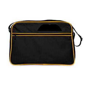 moustache,dessin,formes,humour,hipster,nerd,barbe - Sac Retro - noir/or - Devant