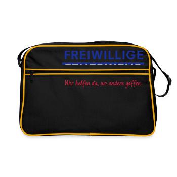 Freiwillige Feuerwehr - Retro Tasche - Schwarz/Gold - Vorne