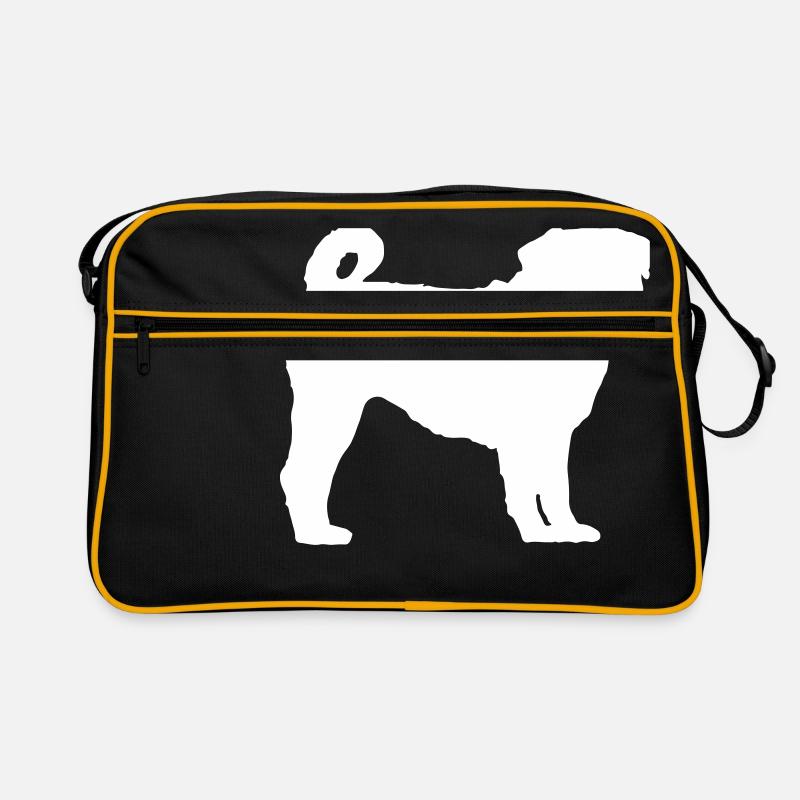 MOPS Silhouette - Retro Tasche - Schwarz/Gold