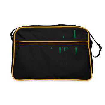 Curve Heartbeat Rhythm Oscillograph Pulse ECG - Retro Bag - black/gold - Front