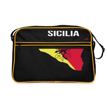 SICILIA Sicile Sicilien Italie Siciliana - Sac Retro - noir/or - Devant
