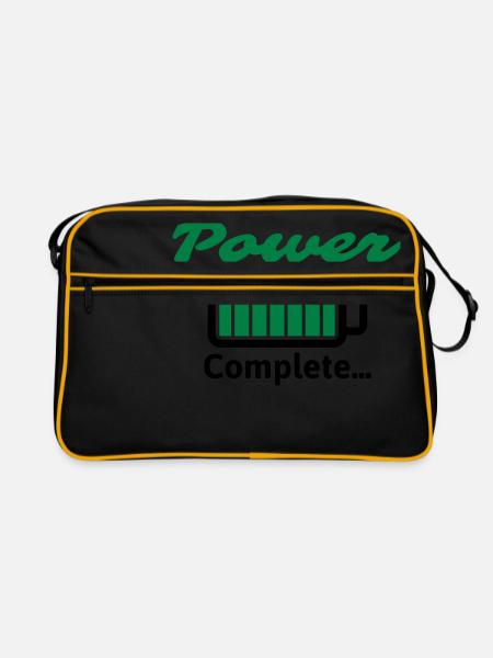 Power Complete... - Retro Tasche - Schwarz/Gold - Vorne