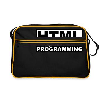 HTML is NOT Programming - Retro Bag - black/gold - Front