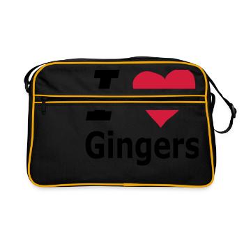 I love Gingers - Retro Tasche - Schwarz/Gold - Vorne