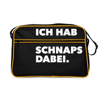 stoff & schnaps - Retro Tasche - Schwarz/Gold - Vorne
