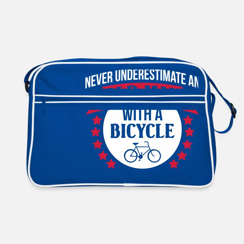 Old Man With A Bicycle Retro Tasche