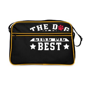 The Dog Like Me Best - Retro Tasche - Schwarz/Gold - Vorne