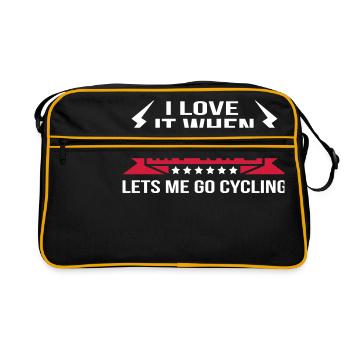 My Wife Lets Go Cycling - Retro Tasche - Schwarz/Gold - Vorne