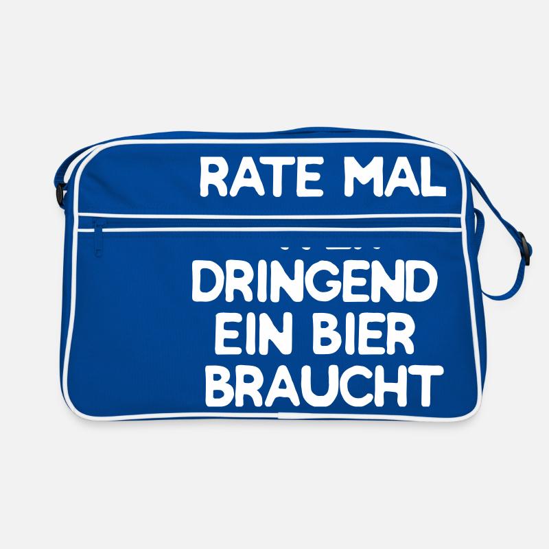 Rate mal wer dringend ein Bier braucht Retro Tasche