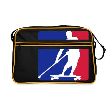 landpaddler blue white red - Retro Tasche - Schwarz/Gold - Vorne