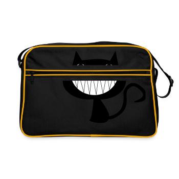 Chat souriant - Sac Retro - noir/or - Devant