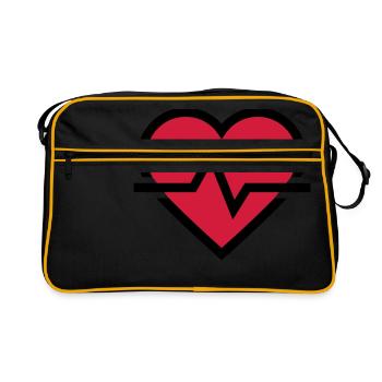 Heartbeat pulse - Retro Bag - black/gold - Front