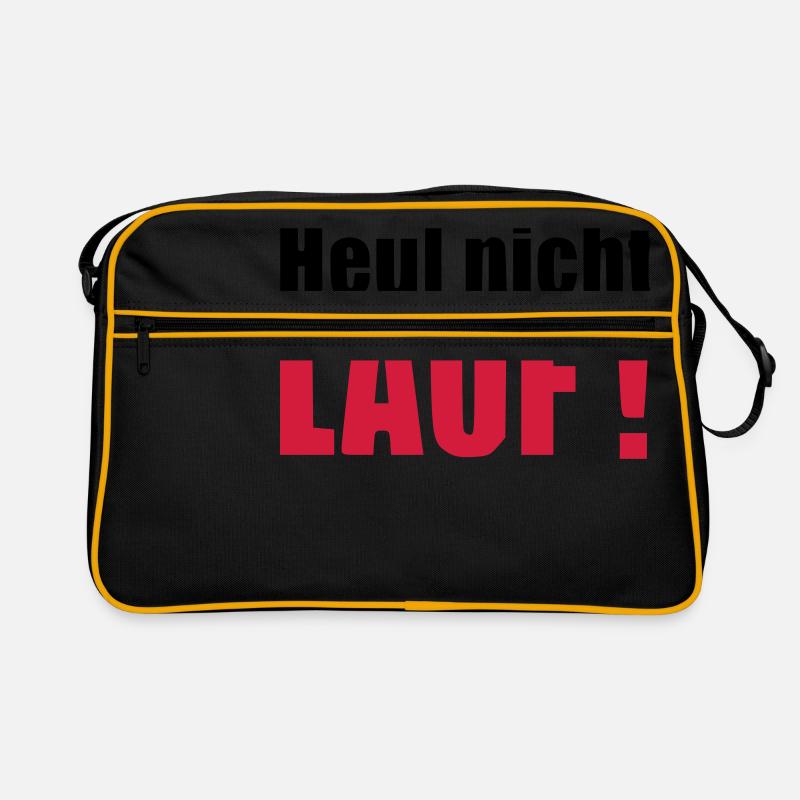 Heul nicht LAUF Geschenk Läufer Geburtstag - Retro Tasche - Schwarz/Gold