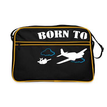 Né pour voler parachutisme - Sac Retro - noir/or - Devant