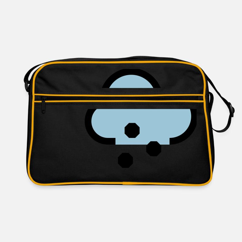 Wetter Symbol oder Icon Schnee und Graupel Retro Tasche