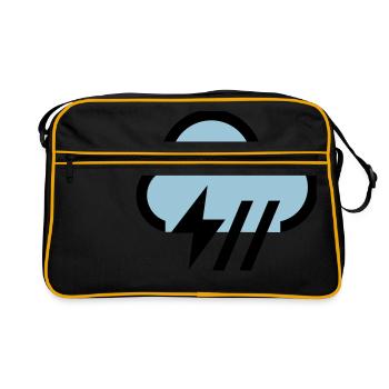 Tempête, icône de nuage d'orage, icône - Sac Retro - noir/or - Devant