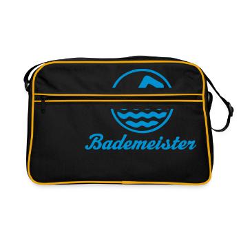 Bademeister - Retro Tasche - Schwarz/Gold - Vorne