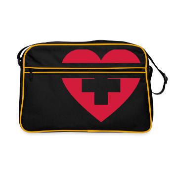 Heart, first aid - Retro Bag - black/gold - Front