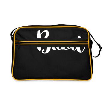 Buzal bayerisches Wort für Baby süßes Geschenk - Retro Tasche - Schwarz/Gold - Vorne