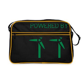 Windenergie - Retro Tasche - Schwarz/Gold - Vorne