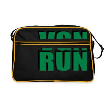 VGN RUN Vegan Laufen Geschenk Geburtstag Sport - Retro Tasche - Schwarz/Gold - Vorne
