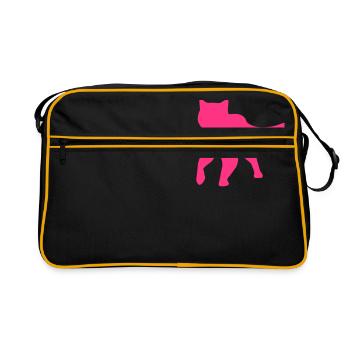 Pussycat cat kitty graphique vectoriel - Sac Retro - noir/or - Devant